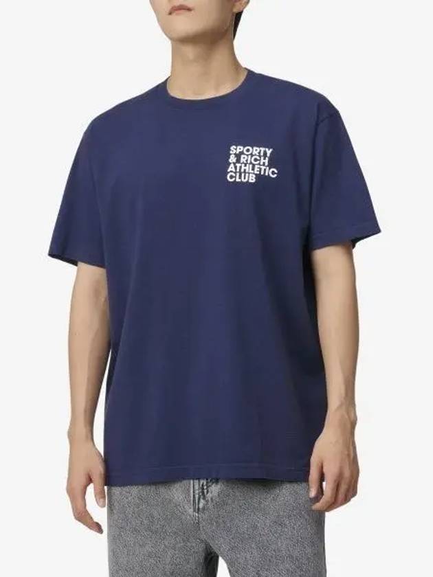 Exercise Often Cotton Short Sleeve T-Shirt Navy - SPORTY & RICH - BALAAN 2