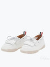 Women's Vitello Calf Kilt Boat Loafer White - THOM BROWNE - BALAAN 2