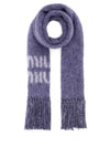 Logo Mohair Fringe Muffler Purple - MIU MIU - BALAAN 1