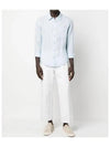 Cassel Linen Long Sleeve Shirt Light Blue - A.P.C. - BALAAN 4