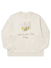 Women's Oversized Honey Print Sweatshirt Ivory - RE/DONE - BALAAN 5