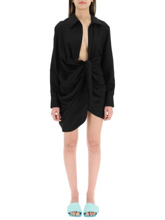 La Robe Bahia Sash Short Dress Black - JACQUEMUS - BALAAN 3