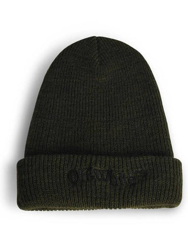 Off-White 'Bookish' Green Wool Beanie - OFF WHITE - BALAAN 1