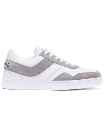 Trainer Suede Calfskin Lace-Up Low Top Sneakers Grey - CELINE - BALAAN 1