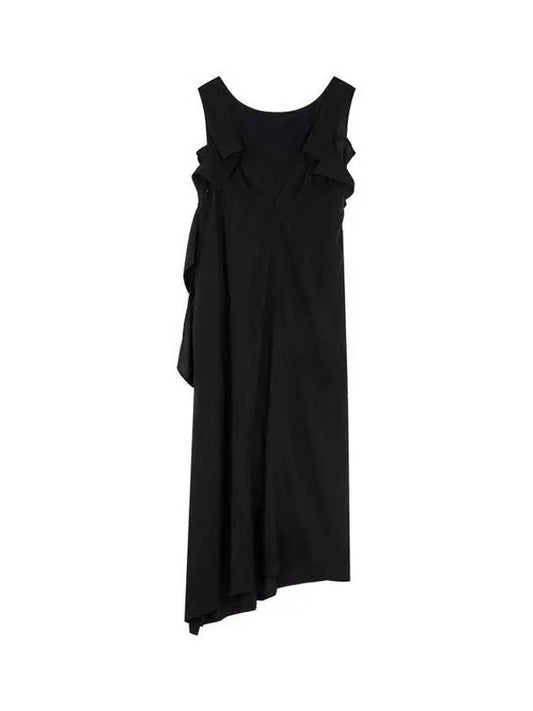 Y's Women's Rayon Vneck Sleeveless Dress Black 271877 - YOHJI YAMAMOTO - BALAAN 1