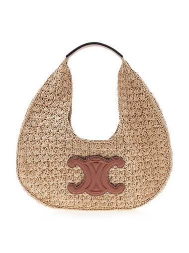 Classic Panier Raffia Calfskin Shoulder Bag Tan - CELINE - BALAAN 1