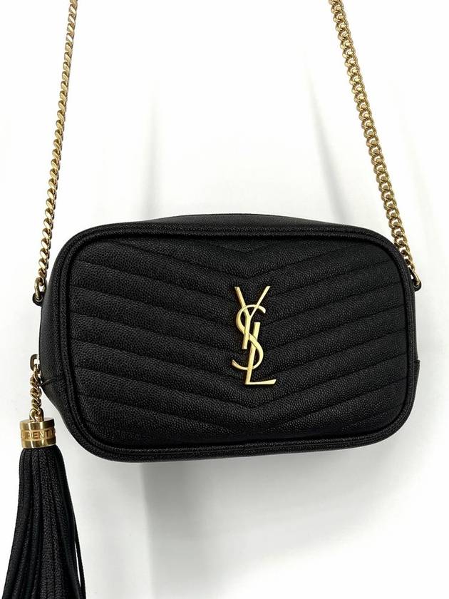 Lou Matelasse chain camera bag cross black 618057 - SAINT LAURENT - BALAAN 4