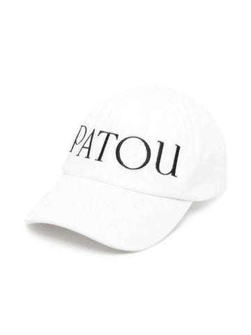 Embroidered Logo Cotton Ball Cap White - PATOU - BALAAN 1