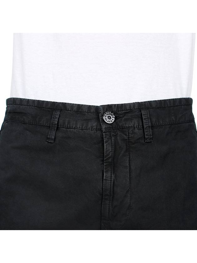 Logo Cotton Slim Cargo Shorts Black - STONE ISLAND - BALAAN 8