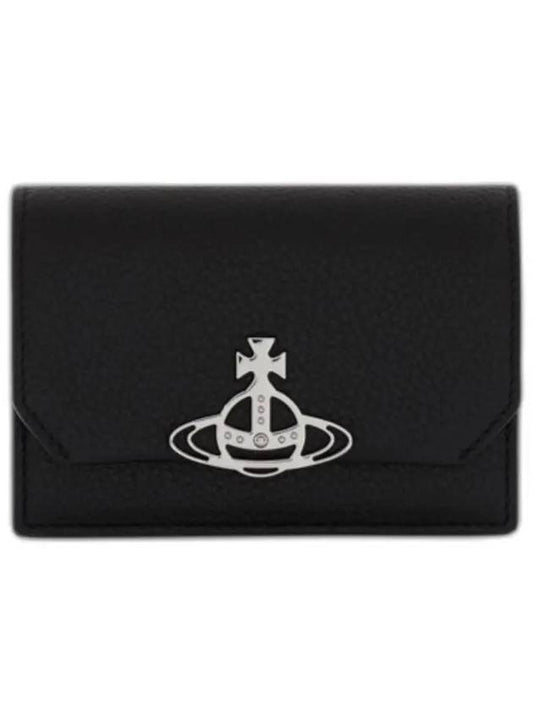 Logo Vegan Leather Credit Half Wallet Black - VIVIENNE WESTWOOD - BALAAN 2