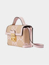 Jumbo GG logo paddle lock tote bag cross pink 652683 A882 - GUCCI - BALAAN 3