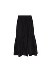 Flounce Maxi Skirt Black F7919 - GANNI - BALAAN.