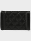 Boy  Flap Card Holder Grained Calfskin Gold Black - CHANEL - BALAAN 4