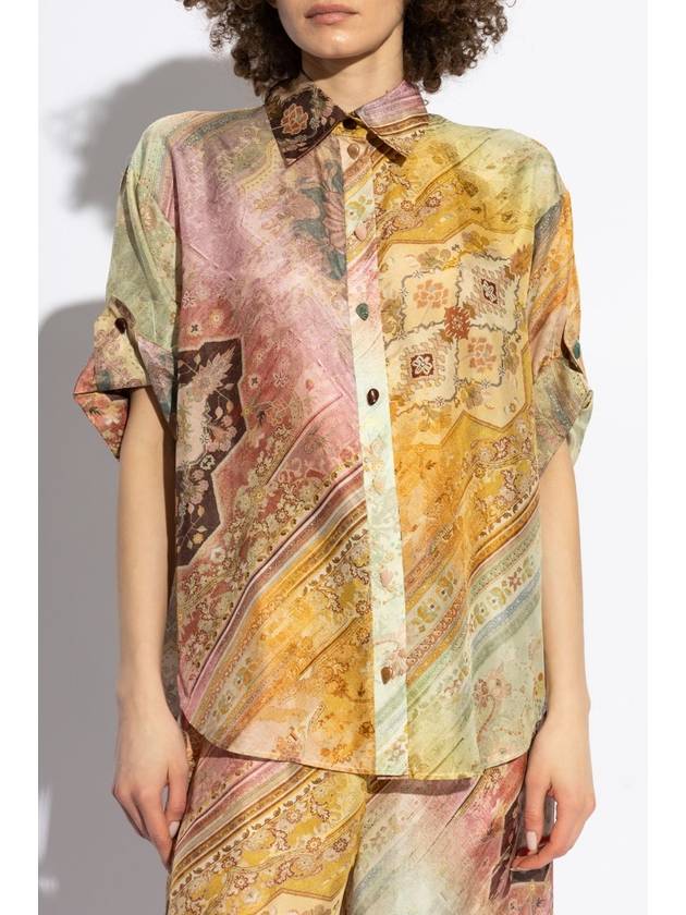 Zimmermann Silk Shirt With Short Sleeves, Women's, Multicolour - ZIMMERMANN - BALAAN 3