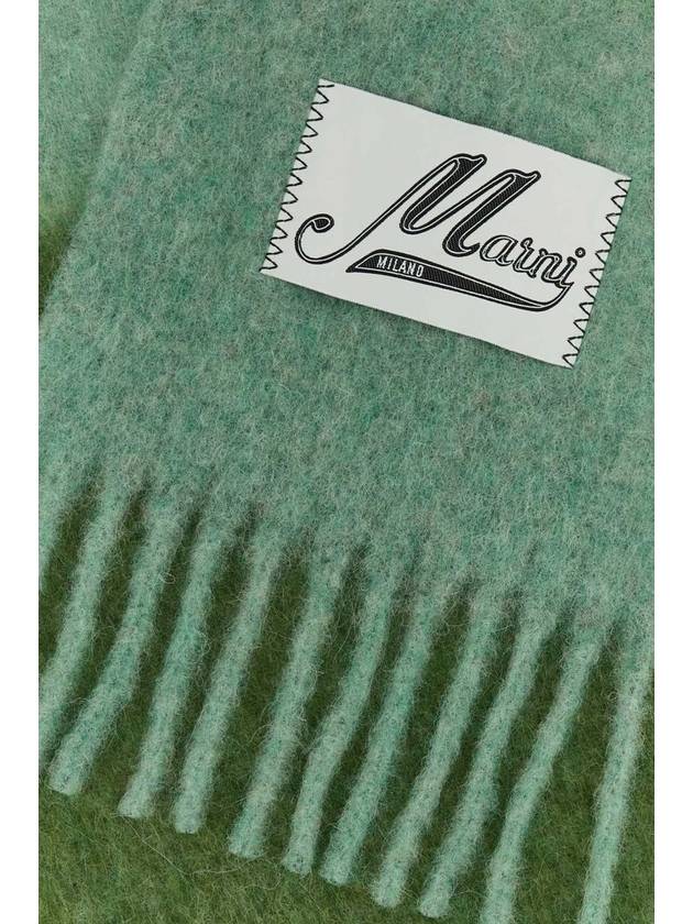 Striped Alpaca Mohair Muffler Green - MARNI - BALAAN 6