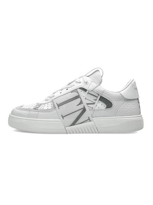 Leather Low Top Sneakers Grey - VALENTINO - BALAAN 1