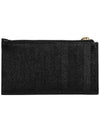 Monogram Fragment Zipper Card Wallet Black - SAINT LAURENT - BALAAN 4