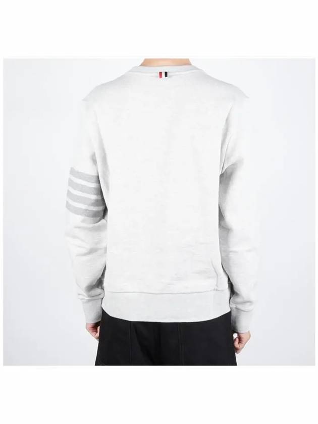 Classic Loopback Terry Tonal 4-Bar Relaxed Fit Crewneck Sweatshirt Pale Grey - THOM BROWNE - BALAAN 5