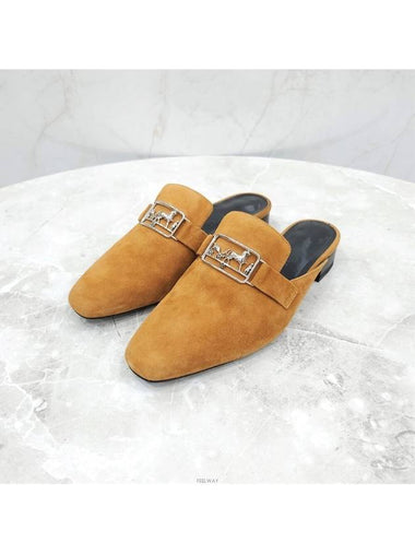 Lux You 35 5 Vincennes suede mule - HERMES - BALAAN 1