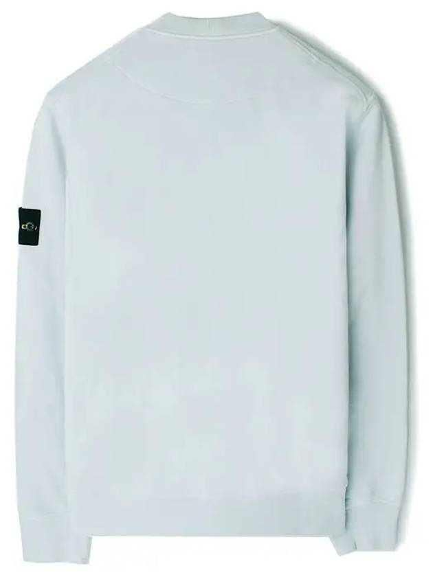 6100044 Organic Cotton Fleece Sweatshirt Sky Blue - STONE ISLAND - BALAAN 3