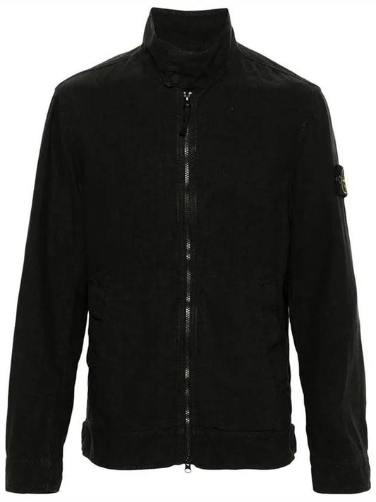 Tela Mock Neck Zip-up Jacket Black - STONE ISLAND - BALAAN 2