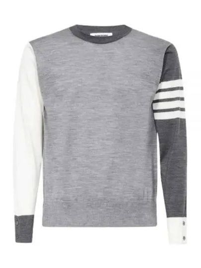 Classic 4 Bar Merino Wool Knit Top Tonal Grey - THOM BROWNE - BALAAN 2