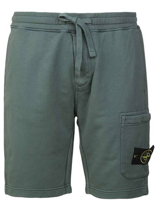 Men's Fleece Bermuda Shorts Green - STONE ISLAND - BALAAN 2