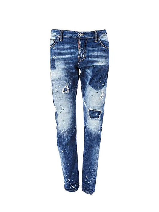 Men's Washed Sexy Twist Jeans Blue - DSQUARED2 - BALAAN.