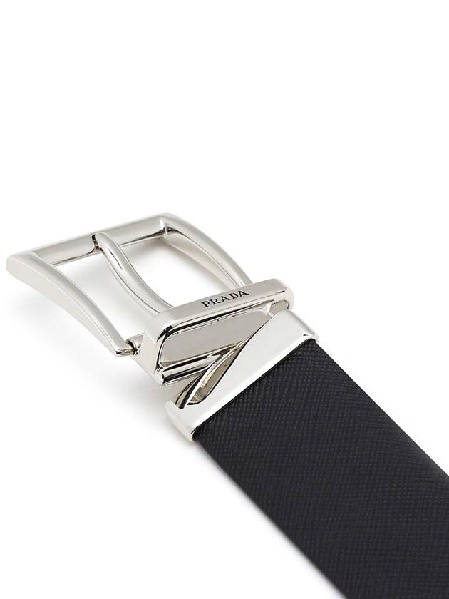 Two-Tone Reversible Saffiano Belt Black Brown - PRADA - BALAAN 5