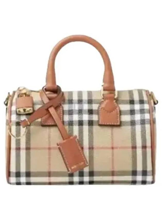 Check Mini Bowling Bag Archive Beige Briar Brown - BURBERRY - BALAAN 2