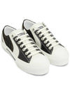 Vintage Check Cotton Mesh Leather Low Top Sneakers Black White - BURBERRY - BALAAN 4