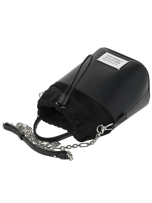 5AC Number Logo Texture Leather Bucket Bag Black - MAISON MARGIELA - BALAAN 5