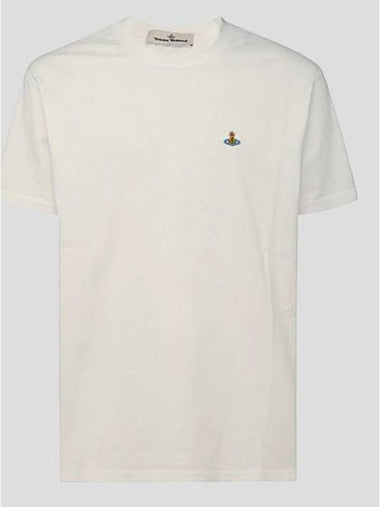 ORB Logo Cotton Short Sleeve T-Shirt Ivory - VIVIENNE WESTWOOD - BALAAN 1