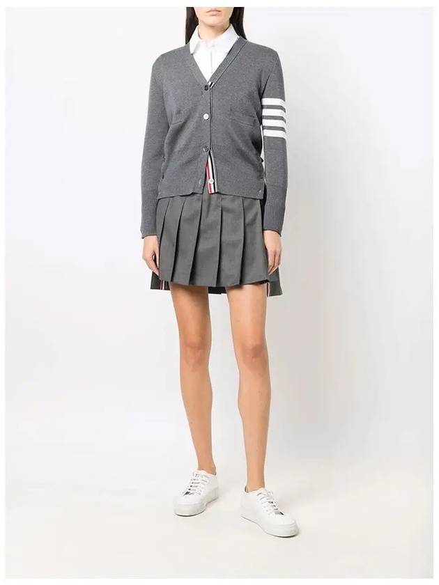 RMB Wool Mini Pleated Skirt Grey - THOM BROWNE - BALAAN 4