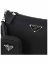 Triangle Logo Re-Nylon Saffiano Leather Shoulder Bag Black - PRADA - BALAAN 3