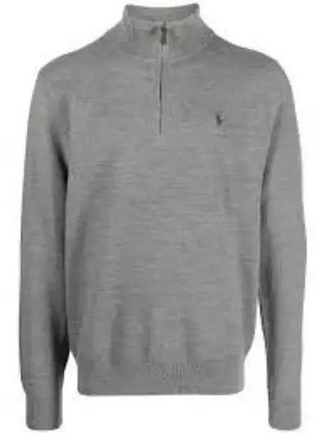 Cotton Quarter Zip Sweater Gray - POLO RALPH LAUREN - BALAAN 1
