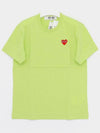 P1T2722 GREEN Red Heart Short Sleeve T Shirt - COMME DES GARCONS - BALAAN 1