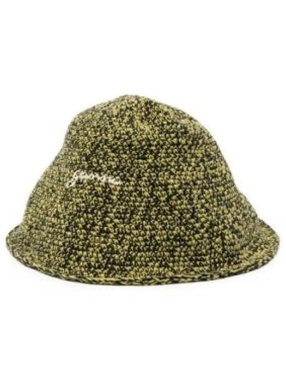 Embroidered Logo Chunky Knit Bucket Hat Green - GANNI - BALAAN 2