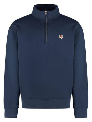 Maison Kitsune Zip up Sweatshirt Navy MM00314KM0001 P476 - MAISON KITSUNE - BALAAN 1