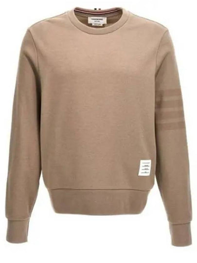 Classic Loopback Tonal 4 Bar Crewneck Knit Top Beige - THOM BROWNE - BALAAN 2