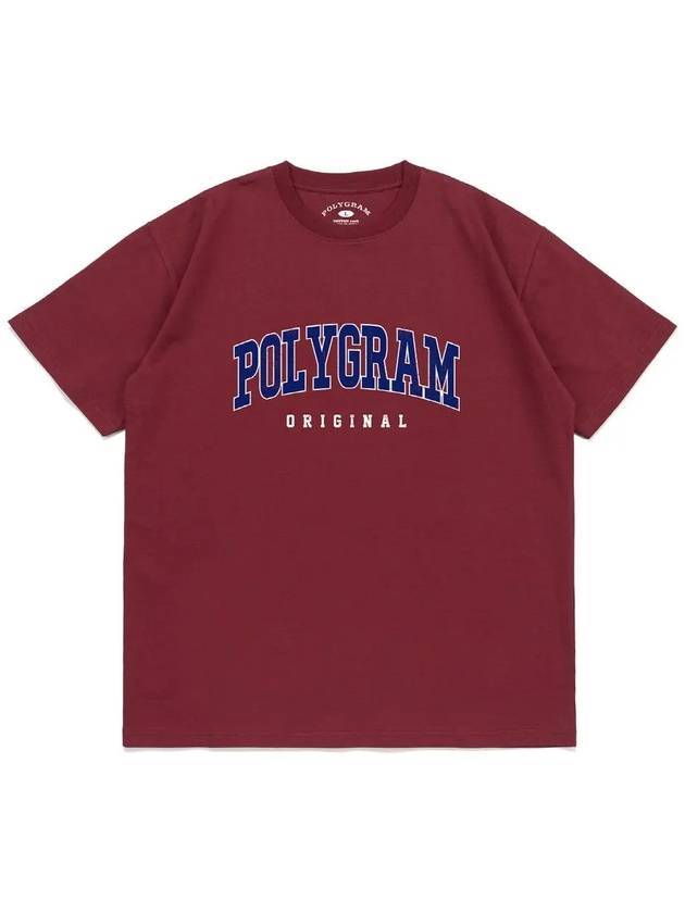 VINT ARCH LOGO T SHIRTS BURGUNDY - POLYGRAM - BALAAN 3