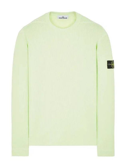 Men's Wappen Patch Knit Top Light Green - STONE ISLAND - BALAAN 2