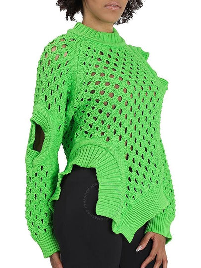 Stella McCartney Ladies Green Fluo Oversized Textured Mesh Sweater, Brand Size 40 (US Size 6) - STELLA MCCARTNEY - BALAAN 2