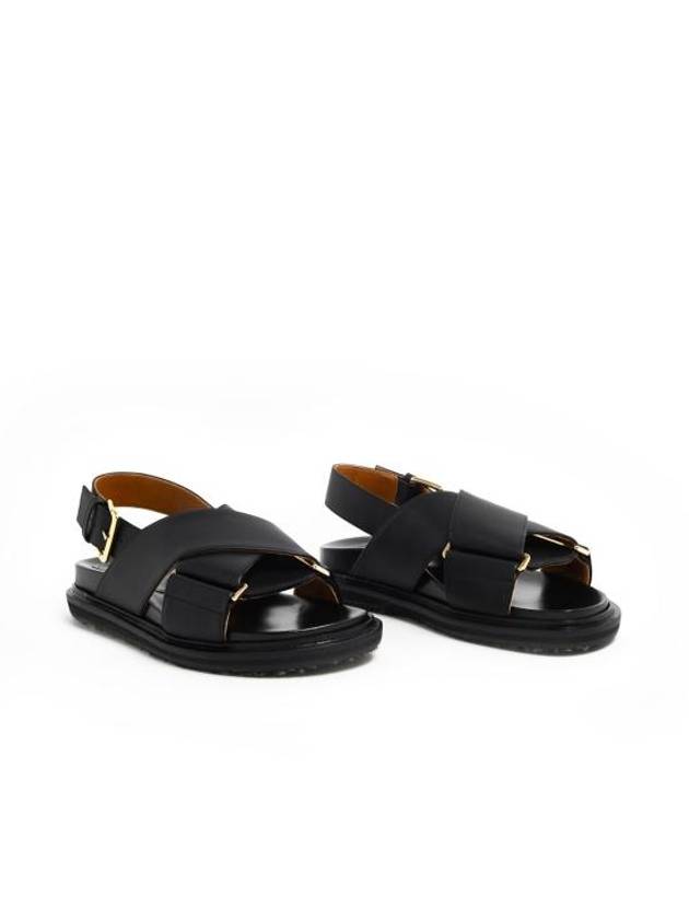 Fussbett Leather Sandals Black - MARNI - BALAAN 4