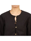 Cut-out Poplin Cotton Blouse Black - GANNI - BALAAN 7