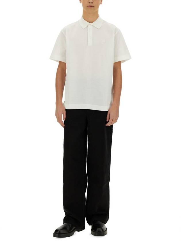 Embroidered Logo Cotton Polo Shirt White - GIVENCHY - BALAAN 3