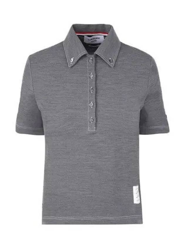 FJP057A Three Stripes Tab Wool Tech Milanese Stitch Polo T-Shirt 1009235 - THOM BROWNE - BALAAN 1