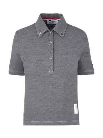 FJP057A Three Stripes Tab Wool Tech Milano Stitch Polo T Shirt 07 1153985 - THOM BROWNE - BALAAN 1