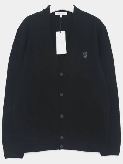 Bold Fox Head Patch Regular Lambswool Cardigan Black - MAISON KITSUNE - BALAAN 2