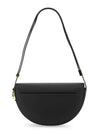 Logo Print Foldover Leather Shoulder Bag Black - PATOU - BALAAN 4